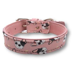COLLAR PIEL BULLDOG ROSA 75cm MB 2