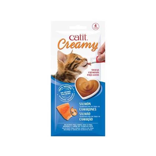 CATIT CREAMY SALMON/GAMBAS 4x10g